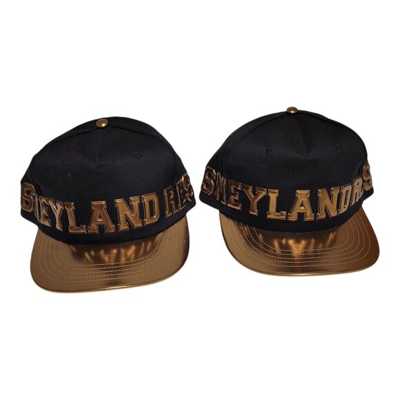 Disneyland Resort Black & Gold Snapback Caps Set Of 2 Adjustable Adult Size, NWT - Picture 3 of 5
